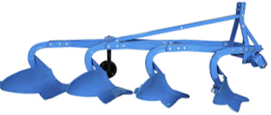 4 FURROWS 10” ECCENTRIC PLOUGH WITH IRON WHEEL